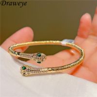 【เครื่องประดับ Suellen 】เครื่องประดับงู Draweye สำหรับผู้หญิงสร้อยข้อมือแฟชั่นเกาหลีโลหะแนววินเทจแวววาวสไตล์พังก์ Y2k