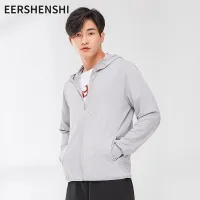 EERSHENSHI เสื้อโค้ทกันแดดของผู้ชาย,เสื้อโค้ทเสื้อแจ็คเก็ตลำลองระบายอากาศบางส่วน