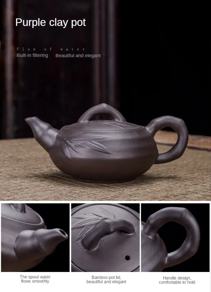 Chinese Teawere Retro Designer Cool Purple Sand Ceramic Teapot Set Travel  Kong Fu Tea Kit Gift