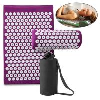 ◄♨ Massage Mat Acupressure Mat Yoga Lotus Spike Relieve Back Body Pain Spike Applicator Yoga Mat Bag Pranamat