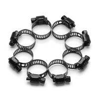 10/20 ชิ้น Black Worm Drive Hose Clamps สำหรับ 3/8in. สแตนเลสท่อน้ำมันเชื้อเพลิงแบบปรับได้เส้นขนาดตัวหนอนคลิปห่วงท่อแคลมป์-lihaichao