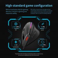 ZZOOI ZELOTES T-50 USB Wired Vertical Optical Mouse 9 Buttons RGB Ergonomic Gaming Optical Mouse 12800 DPI Adjustable for PC Computer