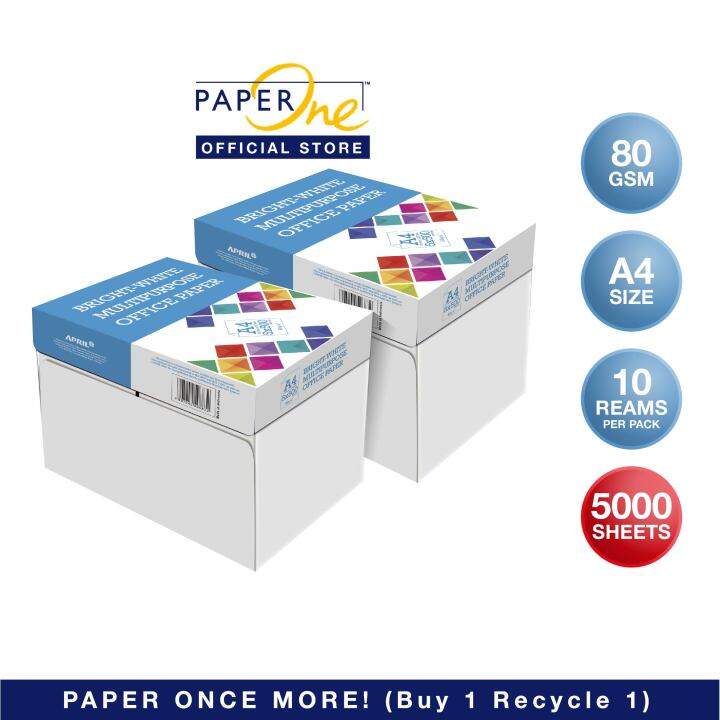 BrightWhite A4 Multipurpose Office Paper 80gsm 5000 Sheets (10 Reams