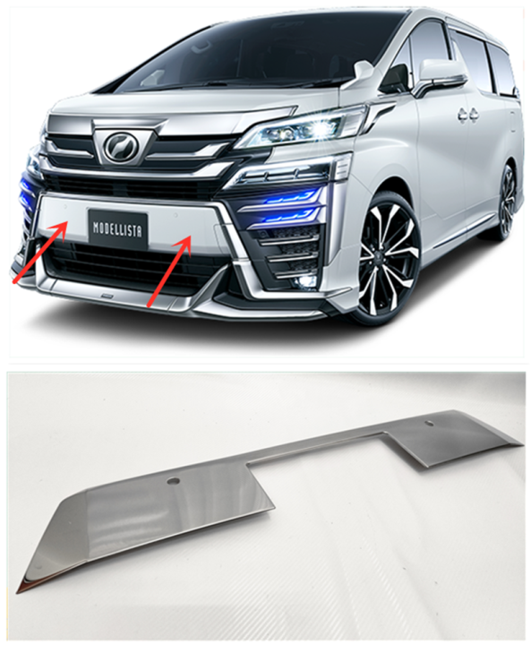 Toyota Vellfire 30 series 2018 Aero Front Bumper Number Plate Trim ...