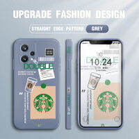 เคสโทรศัพท์เคสมือถือ Realme 9 Pro Plus 5G (9 Pro +) สำหรับการ์ตูนเด็กหญิงเด็กชาย Starbucks กรอบป้ายของเหลวขอบด้านข้างกล้องปกป้องฝาหลัง