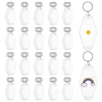 100 Pcs White Blank Hotel Motel Keychain Bulk Plastic Sublimation Blank Keychains Vintage Rhombus Motel Key Tags Durable Easy to Use