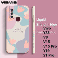 YiaMia เคสโทรศัพท์สำหรับ VIVO Y85 V9 Y19 V15 S1 Pro Flower Pinellia Liquid ด้านตรงเคสโทรศัพท์สร้างสรรค์มีสไตล์ฝาครอบโทรศัพท์คู่