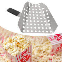 Popcorn Scoop Ergonomic จับเดี่ยวสแตนเลส Fries Scooper พร้อมรูสำหรับโรงภาพยนตร์ร้าน