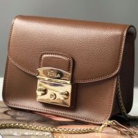 womens bag genuine Fuˉwomens cowhide brown small square bag new fashion commuter bag dating bag