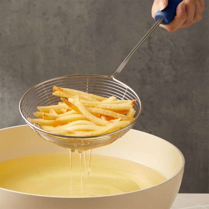 household-oil-colander-kitchen-dumpling-noodle-hot-pot-scoop-filter-screen-white