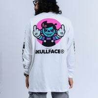 {Echoes ห้างสรรพสินค้า} SKULLFACE - F ทุกสิ่งที่เป็นสีขาวเสื้อกันหนาวผ้าฝ้ายแฟชั่นกราฟิก