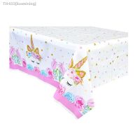 ๑ Pink Unicorn Disposable Tableware Unicorn 1 2 3 Tablecloths Unicorinon Happy Birthday Unicorn Party Decor Kids Girl Table Cover