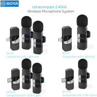 BOYA BY-V2 V1 V10 V20 Ultracompact 2.4GHz Wireless Microphone System ไมโครโฟนในตัวรอบทิศทางสำหรับการรับเสียง 360°