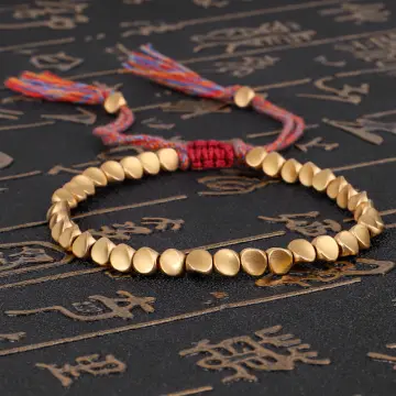 Tibetan Chinese handmade braid rope Buddhist lucky bracelet in Red   zamsoeforretail