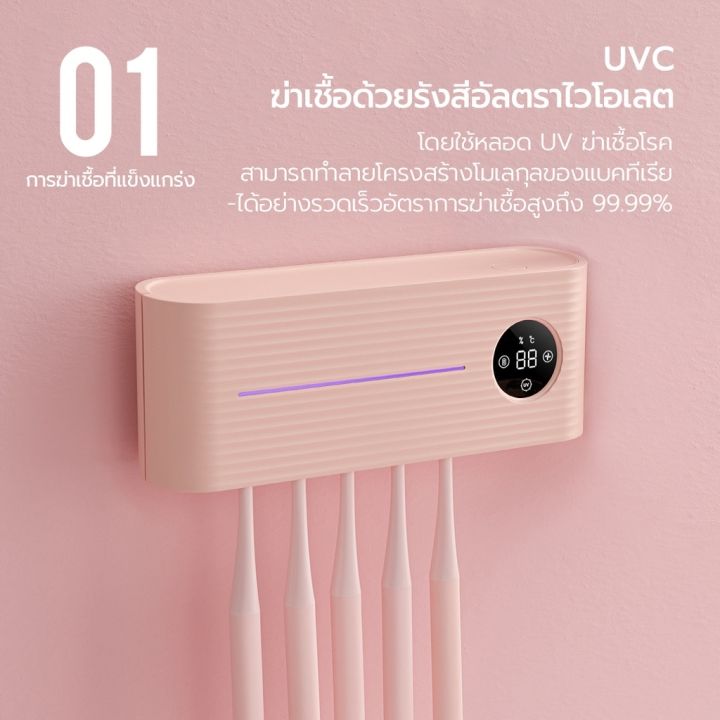 ๑-xiaomi-ecochain-sothing-กล่องเก็บแปรงสีฟัน-อัจฉริยะ-มีไฟอัลตราไวโอเลต-ชนิด-usb