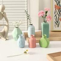 Mini Ceramics Vase Small Flower Arrangement Bottle Hydroponic Vases Home Office Desktop Decor Living Room Desk Decor Floreros