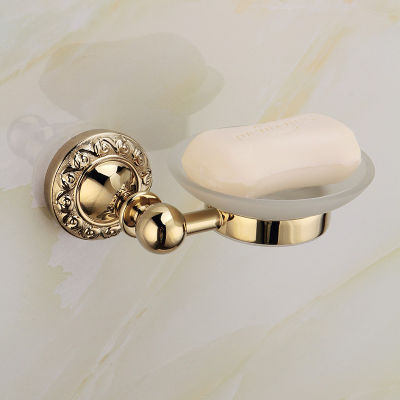 Gold carved bathroom hardware set toilet brush holder robe hook antique bathroom accessories wall-mounted bathroom products