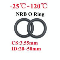 50pcs Black O Ring Gaskets CS 3.55mm ID 20mm~50mm NBR Automobile Nitrile Rubber Round O Type Corrosion Oil Resistant Seal Washer Bearings Seals