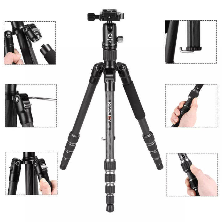 ขาตั้งกล้อง-kingjoy-g22c-g00-carbon-fiber-light-tripod-kit-ขาตั้งคาร์บอนไฟเบอร์-น้ำหนักเบา-ปรับหมุนได้-360-องศา