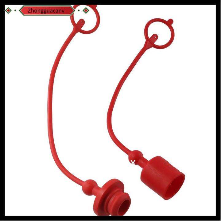 ZHONGGUACANV 1/2 ISOB Hydraulic Coupler Dust Cap Plastics Red Hose