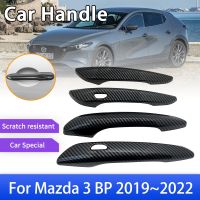 Haywood1 Carbon Sturdy Door Handle Cover for 3 4th Gen 2019 2020 2021 2022 Car Decorate Accessorie Sticker Trim