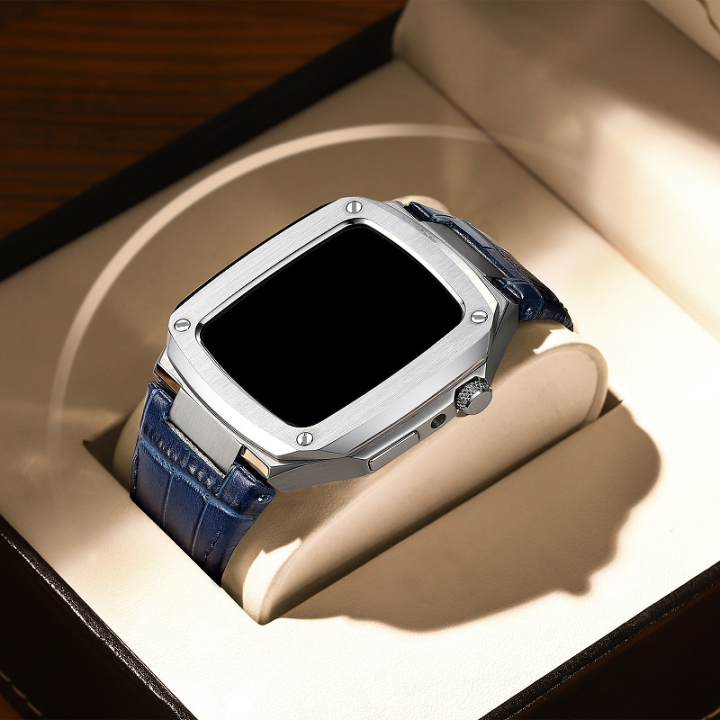 สาย-สำหรับ-apple-watch-8-สายนาฬิกา-se2-44mm-45mm-แท้สายหนัง-สายพร้อมเคสสำหรับ-i-watch-series-8-7-6-5-4-se-เคสโลหะ-สายนาฬิกาสำรอง-อุปกรณ์เสริมสม