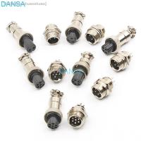 ✒□ GX12 2 3 4 5 6 7 Pin Aviation Plug 12mm Public Male Socket Female Plug of Cable Panel Metal Chassis Connector