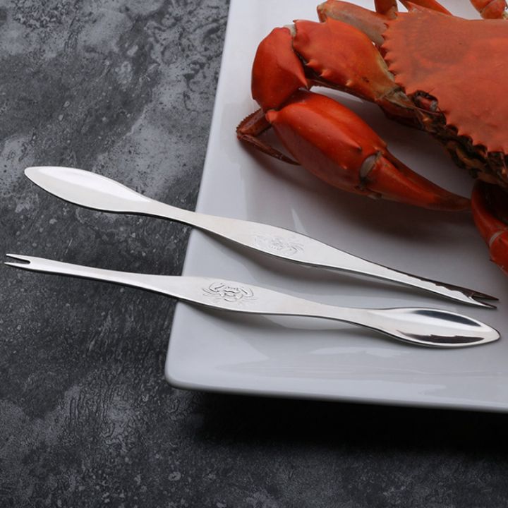 seafood-cracker-pick-set-2pcs-stainless-steel-with-crab-crackers-picks-spoons-stainless-steel-crab-peel-shrimp-tool