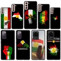 Kurdistan Flag Phone Case For Samsung Galaxy S22 S21 Ultra S20 FE 5G S10 S9 Plus S10E S8 Note 20 10 Lite Silicone Black Cover