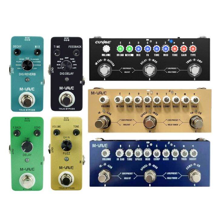 M-Vave Electric /Bass/Acoustic Guitar,DIG Series Reverb Delay Effect ...