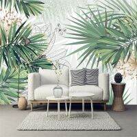 ✘▫✺ Nordic Tropical Plants Fresh Rainforest Palm Leaves Indoor Background Wallpaper for Bedroom Walls 3D Wall Papers Home Decor