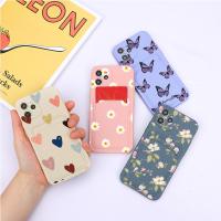 (Phone case)กรณีสำหรับ iPhone 13pro Max 12 13 11 Pro Mini 7 8บวก X XR XS Max SE 2ปกดอกไม้ผีเสื้อ Soft TPU ซิลิคอนกระเป๋าสตางค์ผู้ถือบัตรเคสและซองมือถือ