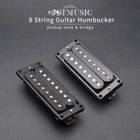 คอยล์คู่8 St กีต้าร์ไฟฟ้า Humbucker Pickup คอ &amp; สะพานปิ๊กอัพสีดำ