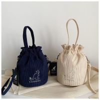 Drum Corduroy Bucket Bag Shoulder Messenger Bag