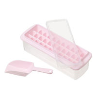 Ice Cube Tray With Lid and Bin Freezer Ice Container Scoop and Cover Ice Maker Set