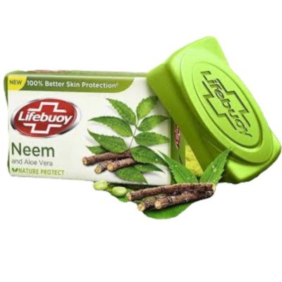 Lifebuoy Neem &amp; Aloe Vera Soap Bar สะเดา &amp; ว่านหางจระเข้ 100% Better Skin Protection, 46 กรัม.