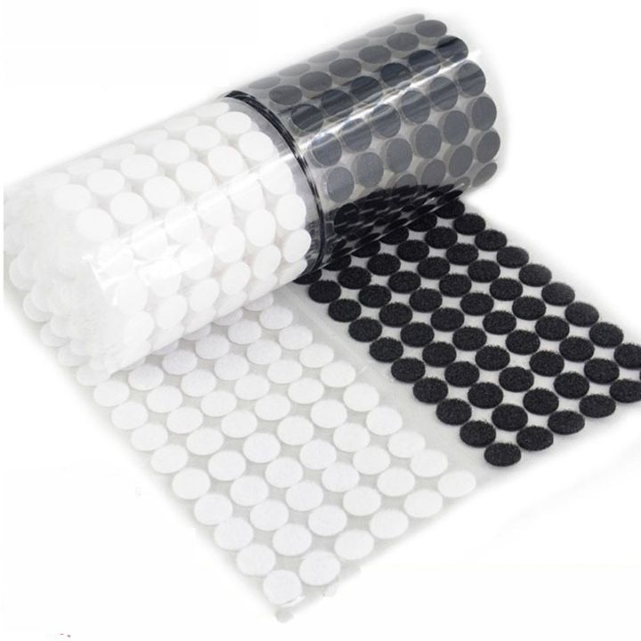 self-adhesive-fastener-tape-dots-10-15-20-25-30mmsticker-dots-adhesive-tape-white-black-round-hook-loop-boob-tape-strong-glue-adhesives-tape