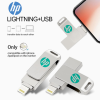 HP แฟลชไดร์ฟ USB OTG 256GB 512GB หน่วยความจำแฟลชไดร์ฟ OTG แฟลช1TB สำหรับ IPhone14/13/12/11/X/8/7/6