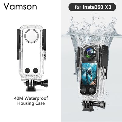 อุปกรณ์เสริม X3 Insta360 Vamson เคสกระเป๋ากล้องกันน้ำ40ม. กรอบดำน้ำใต้น้ำสำหรับ Insta360 X3อุปกรณ์เสริมกล้องแอคชั่นแคมเมรา