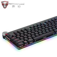 Motospeed เลเซอร์แบ็คไลท์ RGB USB แป้นพิมพ์เชิงกลสำหรับเล่นเกมไร้สายแบบคู่โหมดรัสเซีย/แป้นพิมพ์ภาษาสเปนสำหรับนักเล่นเกมคอมพิวเตอร์