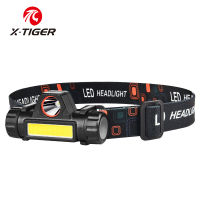 X-TIGER มัลติฟังก์ชั่กันน้ำ LED ไฟหน้า XPE + ซัง USB ชาร์จไฟหน้าหัวไฟฉายพลังงานสูงโคมไฟหัว