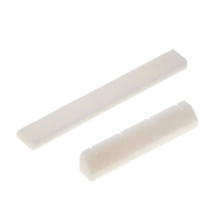 2x-ivory-buffalo-bone-bridge-saddle-nut-slotted-for-ukulele-uke-guitar-parts