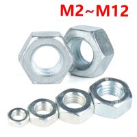 White Zinc Plated Hexagon Nut Carbon Steel Hex Nut M2 M3 M4 M5 M6 M8 M10 M12 DIN934 Metric Thread New Material Nut Accessories