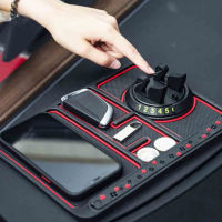 Luminous Car Anti-Slip Mat Auto Phone Holder Non-slip Sticky Phone Mount Parking Number Card Car Multifunction Storage Pad