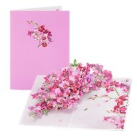 Cymbidium Orchids Pop-up Greeting Card with Envelope Flowers Postcard Floral Birthday Cards Valentines Gifts Creative Home Decor Greeting Cards