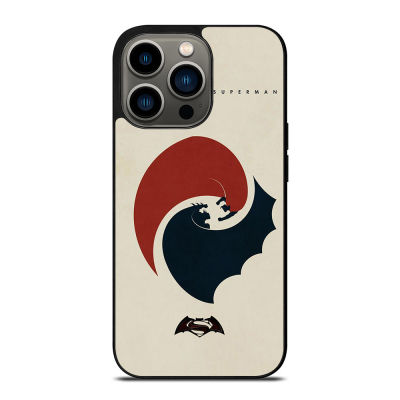 Superman Vs Batman Yin Yang Phone Case for iPhone 14 Pro Max / iPhone 13 Pro Max / iPhone 12 Pro Max / XS Max / Samsung Galaxy Note 10 Plus / S22 Ultra / S21 Plus Anti-fall Protective Case Cover 249