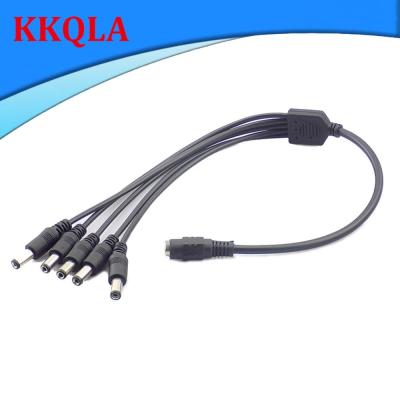 QKKQLA 5.5*2.1mm 1 Female to 5 Male DC Power Jack Adapter Splitter Plug Connector Cable Supply for CCTV Camera Led Strip Light
