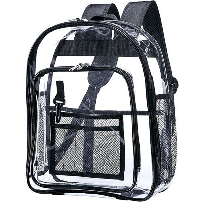 Heavy Duty Clear Backpack,Security Transparent School Backpack,See Through Bookbag For Work, Security Check And Travel