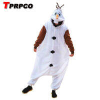 TPRPCO Anime Olaf snowman Costume Pajamas Cosplay White jumpsuit Onesie Pyjamas Party Dress NL1601