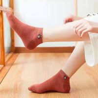 AIME 【Ready Stock】Fashion Bear Ankle Socks Women Breathable Deodorant Cotton Stealth Socking